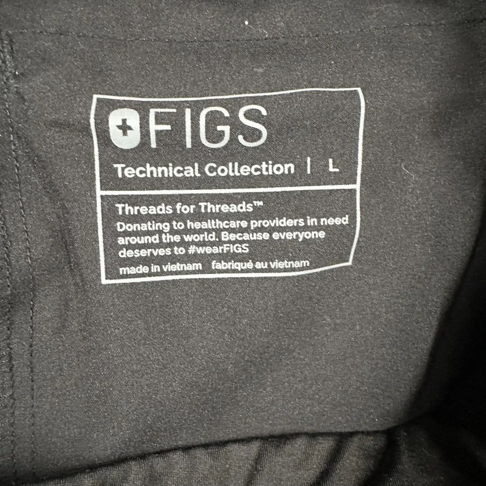 FIGS Axim Technical Collection Cargo Pants Mens Large Black Scrub 32 Inseam